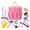 Pink, variant on Horse Grooming Kit, 14-in-1 Professional Horse Brush Supplies Set for Grooming Care with Horse Brushes Curry Comb, Hoof Pick Waterproof Storage Tote Bag for Shining Detangling Massaging