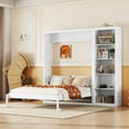 thumbnail image 1 of NEW Full Size Murphy Bed Wall Bed with Shelves,White, 1 of 8