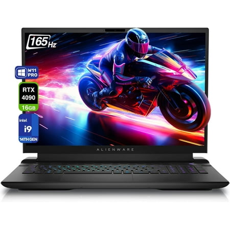 Alienware m18 R2 Gaming Laptop, Intel i9-14900HX 14th Gen, 64 GB DDR5 RAM, 4 TB + 4 TB PCIe SSD, 18" QHD+ (2560x1600), Nvidia G-Force RTX 4090, RGB Backlit Keyboard, W11 Pro, Dark Metallic Moon