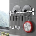 thumbnail image 1 of Estante para ollas de pared para colgar en la pared, estante industrial para ollas y caños, estante de acero inoxidable multifunción para utensilios de cocina, barra de cocina industrial (40 cm), 1 of 5