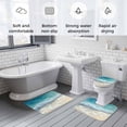 thumbnail image 5 of Aqua Blue Beach Bath Mat 3 Piece Bathroom Rug Set, Coastal Seawaves Sand Shore Scenery Non Slip Bath Rug Contour Mat and Toilet Lid Cover, Absorbent Shower Mats Soft Bath Rugs and Mats Sets, 5 of 8