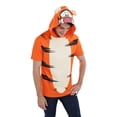 thumbnail image 4 of Disney Winnie the Pooh Men's Cosplay Short Sleeve Hooded T-Shirt Tigger Striped Orange, 4 of 6