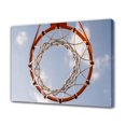 thumbnail image 1 of Póster de lienzo con diseño de baloncesto y aro de baloncesto, decoración para dormitorio, paisaje deportivo, decoración para oficina, regalo, estilo marco, 30 x 45 cm, 1 of 8