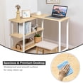 thumbnail image 6 of Giantex Patented Rotating Couch Side Table, L-Shaped Sofa End Table, Moveable Laptop Table for Home Office, Natural, 6 of 6