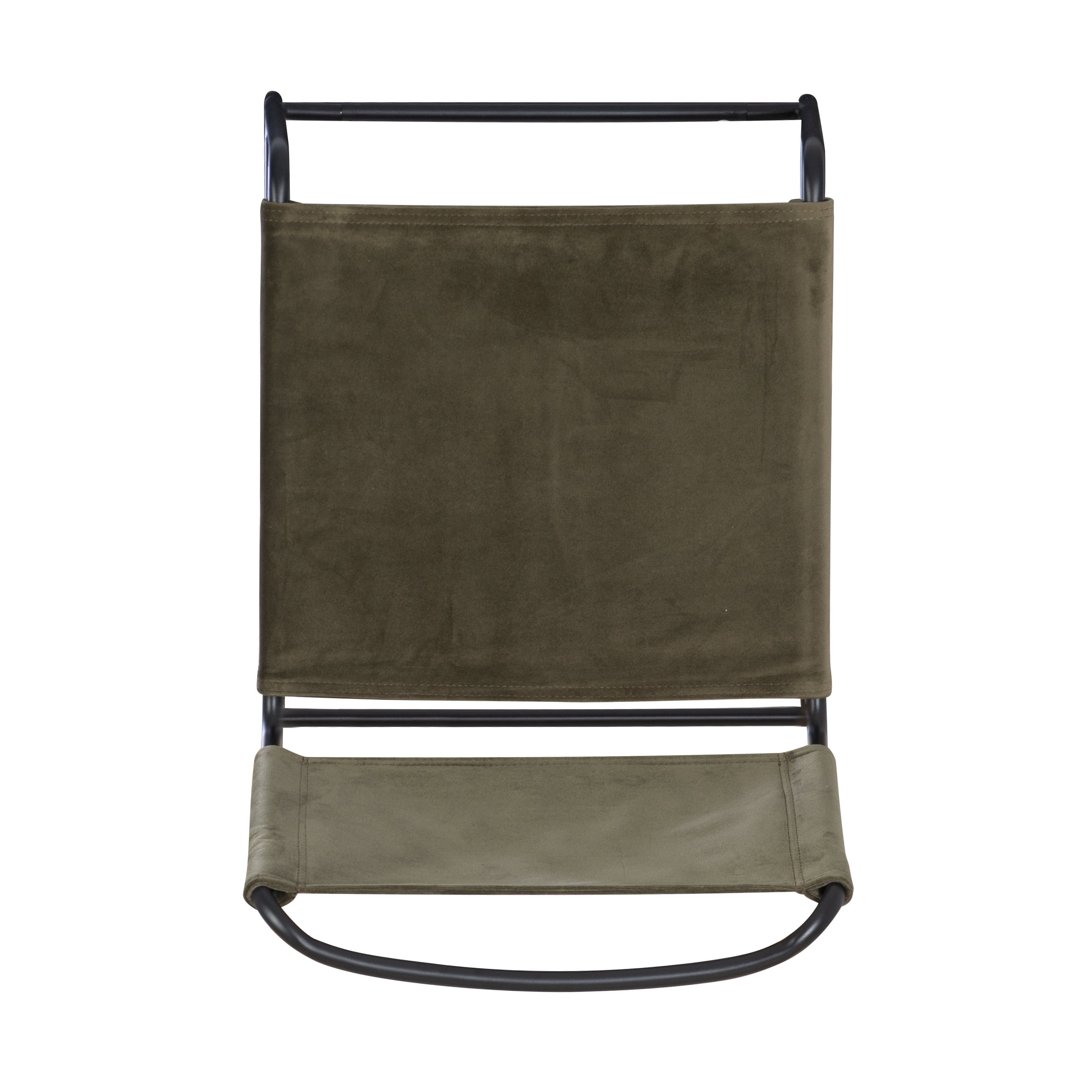Linon Willey Dining Chair Forest Green Velvet Sling Seat Steel Frame in Black
