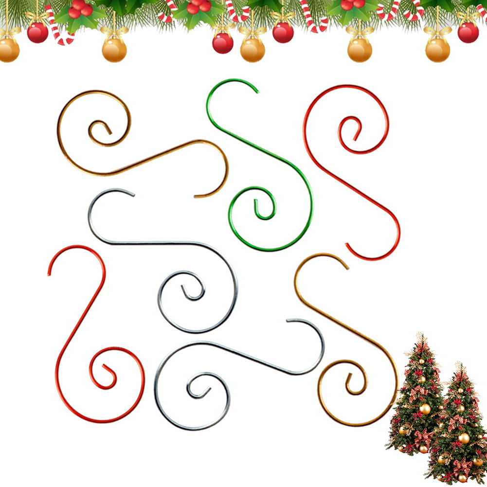Lot 24 Silver Metal Snowflake fancy Christmas tree ornament hangers hooks 