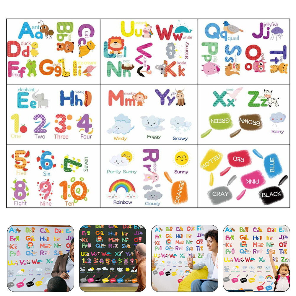 6 Sheets Alphabet Number Colour Weather Learning Educational Wall Decals  Peel and Stick Alphabet Wall Stickers Educational Classroom Stickers for  Kids Playroom Bedroom Decorations by Outus - Shop Online for Homeware in  Thailand
