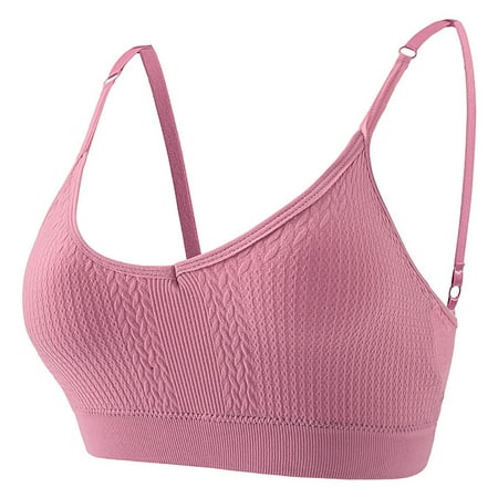 Gnurob Padded Bralettes for Women  Sports Bras No Underwire Cami Bando Bra Beauty Back Smoothing Bralette for Girls Clearance Deals Pink Medium