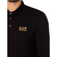 thumbnail image 4 of EA7 Logo Jersey Longsleeved Polo Shirt, Black, 4 of 5