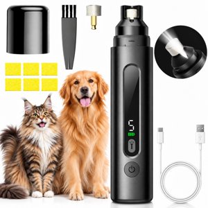 LAKWAR Dog Nail Grinder LED Light 5-Speed