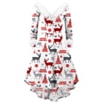 thumbnail image 2 of FOCUSNORM Robe de Noël Juniors pour Femmes Manches Longues en Peluche Col en V Dessin Animé Fête Midi, 2 of 8