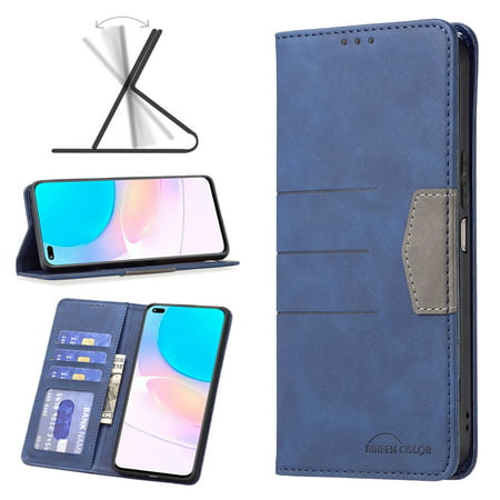 For Honor 50 Lite / Huawei nova 8i Magnetic Splicing Leather Phone Case