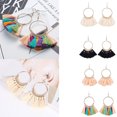 thumbnail image 2 of VONKY Colorful Round Hoop Allergy Free Earring Bohemia Style Colorful Thread Tassel Pendants Earring, 2 of 9