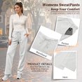 thumbnail image 4 of Temofon Fleece Lined Sweatpants for Women Wide Leg Casual Cotton Thick Lounge Pants Baggy Cozy Light Gray Sweatpants M, 4 of 8