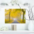 thumbnail image 1 of Misty Road in Yellow Autumn Forest - Landscape Photography Canvas Print, 1 of 3