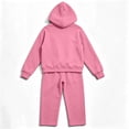 thumbnail image 6 of Husipze 2 Piece Sweatsuit for Girls Fleece Zip Relaxed Fit Hoodie Sweatshirt Oversized Wide Leg Elastic Waist Sweatpants Outfits Pink 9-10 Years, 6 of 9