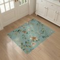 thumbnail image 3 of ODIKA 3'x5' Aqua Floral Elegance with Midnight Garden Washable Accent Rug Vintage Botanical Patterns for Timeless Decor Pet Friendly, Non-Shedding Mat for Bedside, Nursery Room, 3 of 7