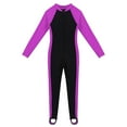 thumbnail image 3 of YONGHS Girls One Piece Long Sleeve Rash Guard Wetsuit Swimsuit Zipper UV Sun Protection Swimwear Rose 9-10, 3 of 7