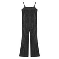 thumbnail image 4 of Haitryli Girls Shiny Sequins Bell Bottoms Dance Jumpsuit Carnival Party Movie Character Roleplay Fancy Dress Black 8, 4 of 5