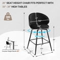 thumbnail image 2 of Bar Stools Set of 4 Bar 26" Swivel Bar Height Bar Stools with High Back Velvet Barstools Kitchen Modern Upholstered Barstools High Bar Chair for Kitchen Island Black, 2 of 9
