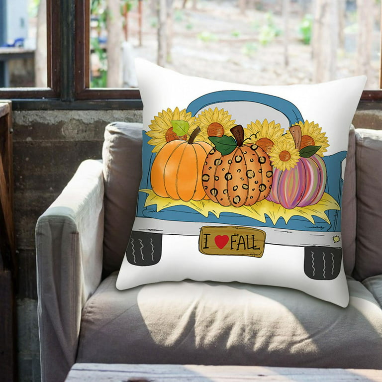 Fall Pillow Cover Pumpkin Thanksgiving Halloween Dwarf Sofa Pillow
