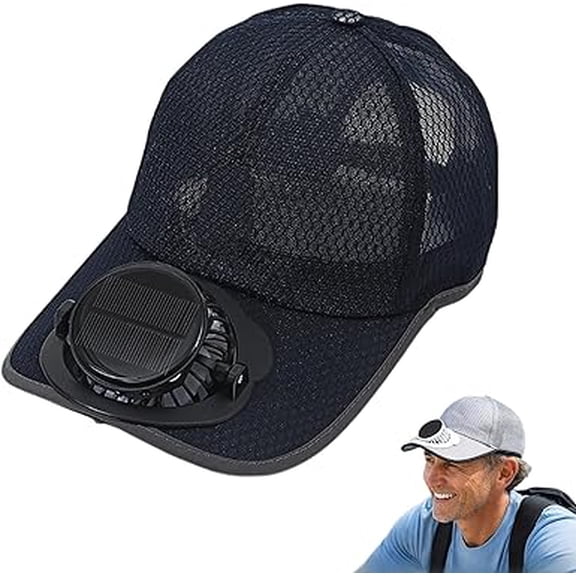 Solar & USB Rechargeable Baseball Cap with Built-in Fan, Breathable Outdoor Sports Sun Hat, Ventilated Cooling Peaked Cap for Daily Activities