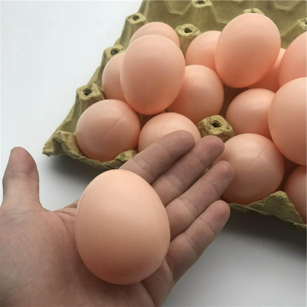 Set De 12 Huevos Falsos Realistas De Plástico, Tamaño Y Color Naturales, Ideales Para Juego De Cocina, Decoración De Pascua Y Actividades Educativas - Pack Compacto