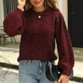 thumbnail image 3 of SHTXOZHI Fall Sweaters for Women Long Sleeve Crewneck Pullover Tops Glitter Fashion Sweater, 3 of 4
