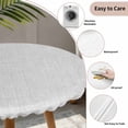thumbnail image 5 of White Round Fitted Tablecloth with Elastic Edge, Waterproof Table Cloth Table Cover for 36"-44" Tables, Farmhouse Burlap Solid White Color Modern Linen Texture Tablecloths for Dining Picnic Outdoor, 5 of 9