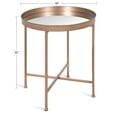 thumbnail image 2 of Celia 18-Inch Round Metal Foldable Mirror Tray Accent Table, Rose Gold, 2 of 5