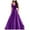 Purple, variant on Women's Evening Gowns Solid Color Sling Dress V-Neck Formal Dress Slip Sleeveless Evening Dress