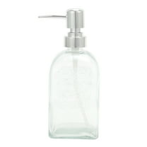 Unique Bargains 1 Pc Rectangular Bottom Soap Dispenser 16.91oz Clear Silver