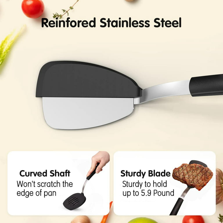 Silicone Spatula Set With 600°f Heat Resistant - Seamless And