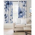 thumbnail image 2 of Blue Floral Spring Blackout Curtains 63 Inches Long for Bedroom, Retro Watercolor Botanical Summer Thermal Insulated Room Darkening Black Out Window Curtain Panels Grommet Drapes for Living Room, 2 of 8