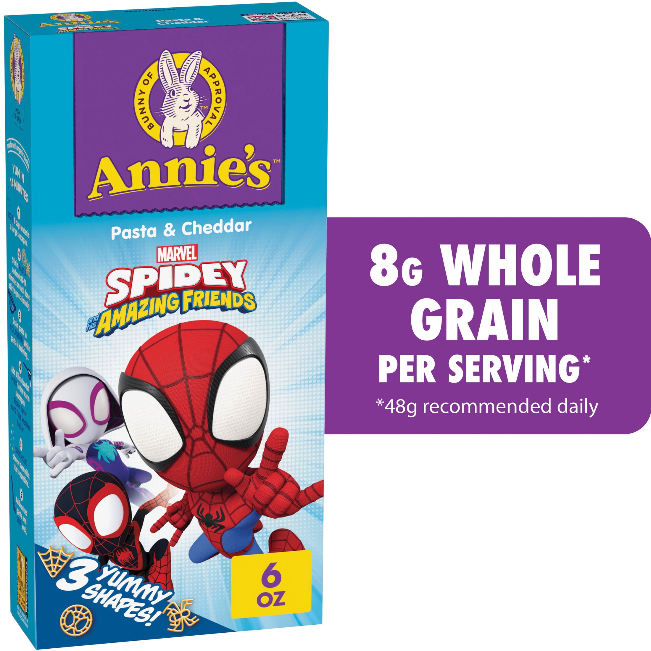 (12 pack) Annie's Marvel Spidey and His Amazing Friends Organic Pasta and Cheddar, 6 oz