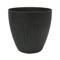 thumbnail image 1 of TierraVerde Madison Ribbed Planter Black 14"H, 1 of 6