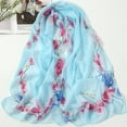thumbnail image 1 of Nvzi Elegante bufanda cuadrada, nueva bufanda de gasa, moda de primavera, bufanda fina estampada, decoración, chal protector solar, 1 pieza (azul), 1 of 1
