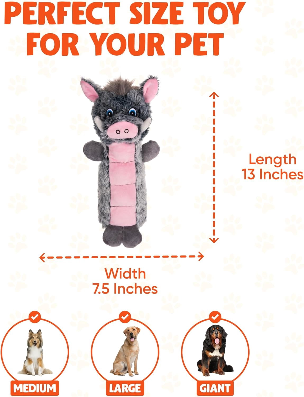 Belly Busters Plush Dog Toy - Ruff Guard Technology - External Squeaker Mat and Dual Squeaker - Squeaky Dog Toys Suitable for All Breeds - Interactive Shape for Play and Cuddling
