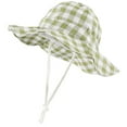 thumbnail image 1 of Toddler Sun Hat Toddler Girls Summer Solid Sun Hat with Upf 50+ Outdoor Adjustable Beach Hat with Wide Brim Bucket Hat Chapeau Bébé Green 1 Years-2 Years, 1 of 2