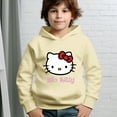 thumbnail image 3 of Hello Kitty Hoodie with Cuffed Sleeves Anime Gifts for Boys Girls apricot 5-6y, 3 of 5