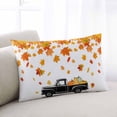 thumbnail image 2 of Thanksgiving Throw Pillow Cover 20 x 26 Inch Decorative Pillow Cover Fall Black Truck Orange Maple Leaves Retro Lumbar Pillowcase Seasonal Rectangle Cushion Case for Couch Sofa Bed Living Room, 2 of 7