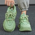 thumbnail image 6 of Men's Lace‑Up Chunky Platform Casual Sneakers, Mixed Material Upper Round Toe Multi‑Layer Thick Outsole Fashion Footwear For Everyday Casual Street Wear, 6 of 7