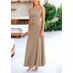 thumbnail image 4 of Conjunto de Falda Larga de Punto de 2 Piezas para Mujer PRETTYGARDEN Caqui Talla S, 4 of 7