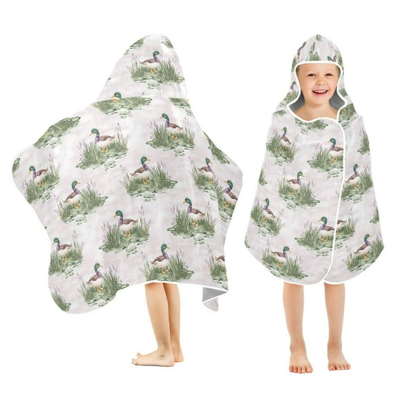 joogoo Summer Ducks Kids Hooded Beach Towel Baby Bath Towel 23.5"x50"