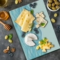 thumbnail image 5 of Ocean Cutting Board, Sea Waves Illustration Features Liquid Ocean Motion Water Image, Decorative Tempered Glass Cutting and Serving Board, Large Size, Pale Blue White, by Ambesonne, 5 of 5