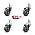 thumbnail image 2 of 3 Inch Gray Polyurethane Wheel Swivel 7/16 Inch Grip Ring Stem Caster Set SCC, 2 of 2