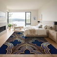 thumbnail image 3 of ODIKA 8'x10' Machine Washable Non-Slip Area Rug, Oriental Navy Blue High Traffic Rug, Blue, 1103104, 3 of 7