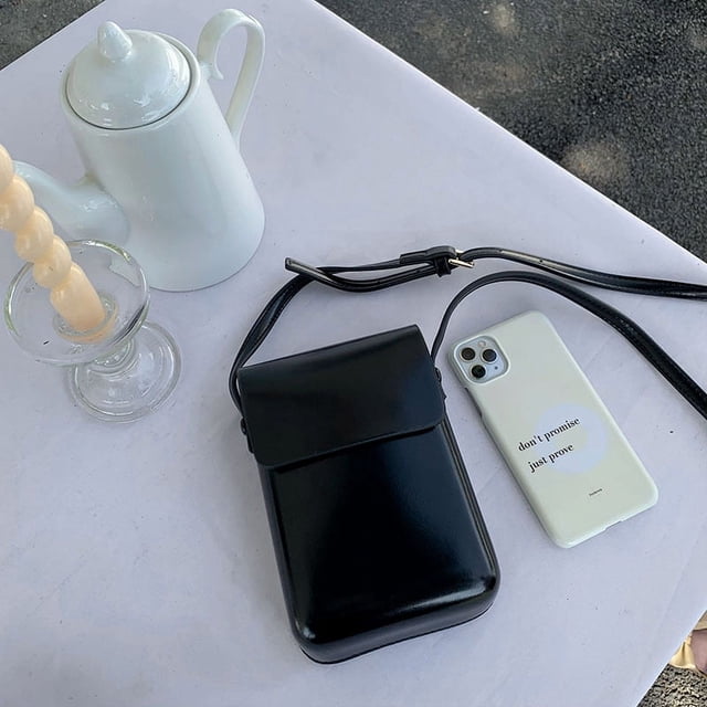 Bolso versátil vertical para teléfono móvil, estilo japonés y coreano, sencillo, tipo caja, estilo retro, bandolera con textura para hombre y mujer, moderno
