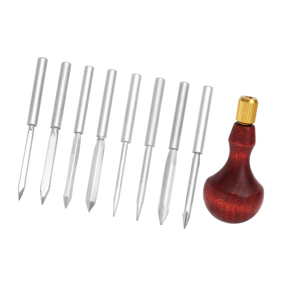 8 in 1 Craft Sewing Awl Kits with Wood Handle Stitching Awl Kits
