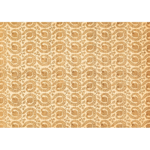 Ahgly Company Indoor Rectangle Abstract Orange Modern Area Rugs, 5' x 7'
